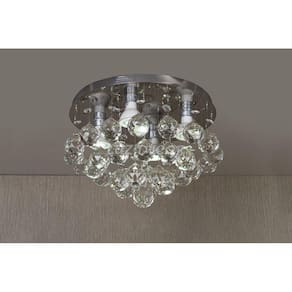 Lustre Cristal K9 Redondo 30Cm Diâmetro Vai Montado