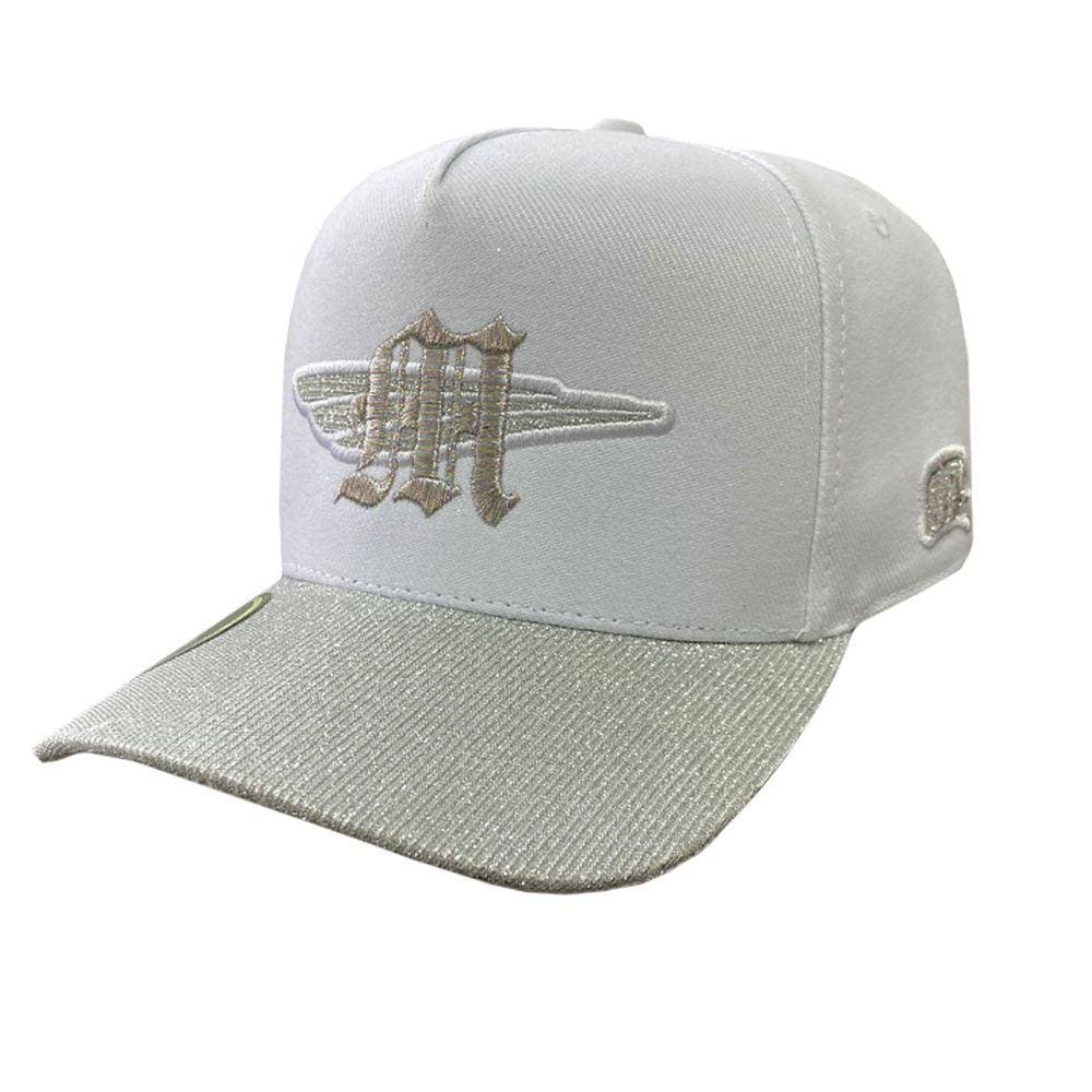 Boné Snapback OFL Gliter Branco Iniciais M