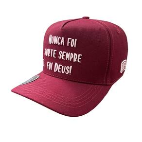 Boné Snapback OFL Bordô Nunca Foi Sorte Sempre foi Deus