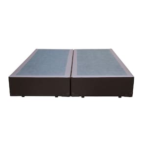 Base Box Casal Bipartido Sintético Marrom - 30x138x188