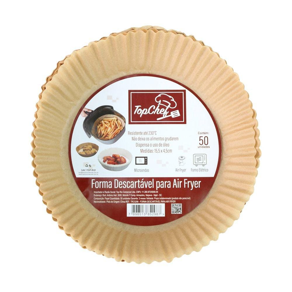 Forma Descartável Para Air Fryer 15Cm Com 50 Unidades