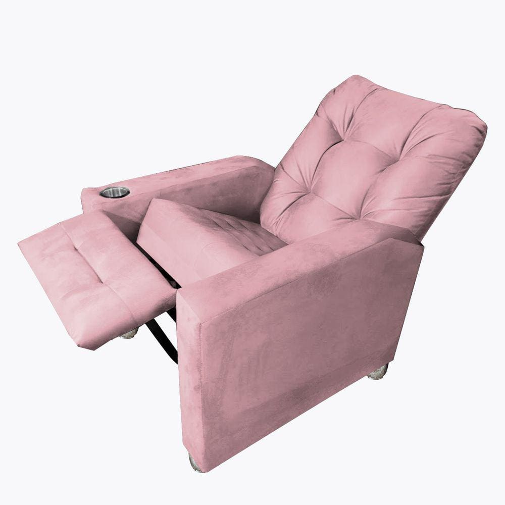  Poltrona De Amamentação Reclinavel Quarto Sala Londres Rosa