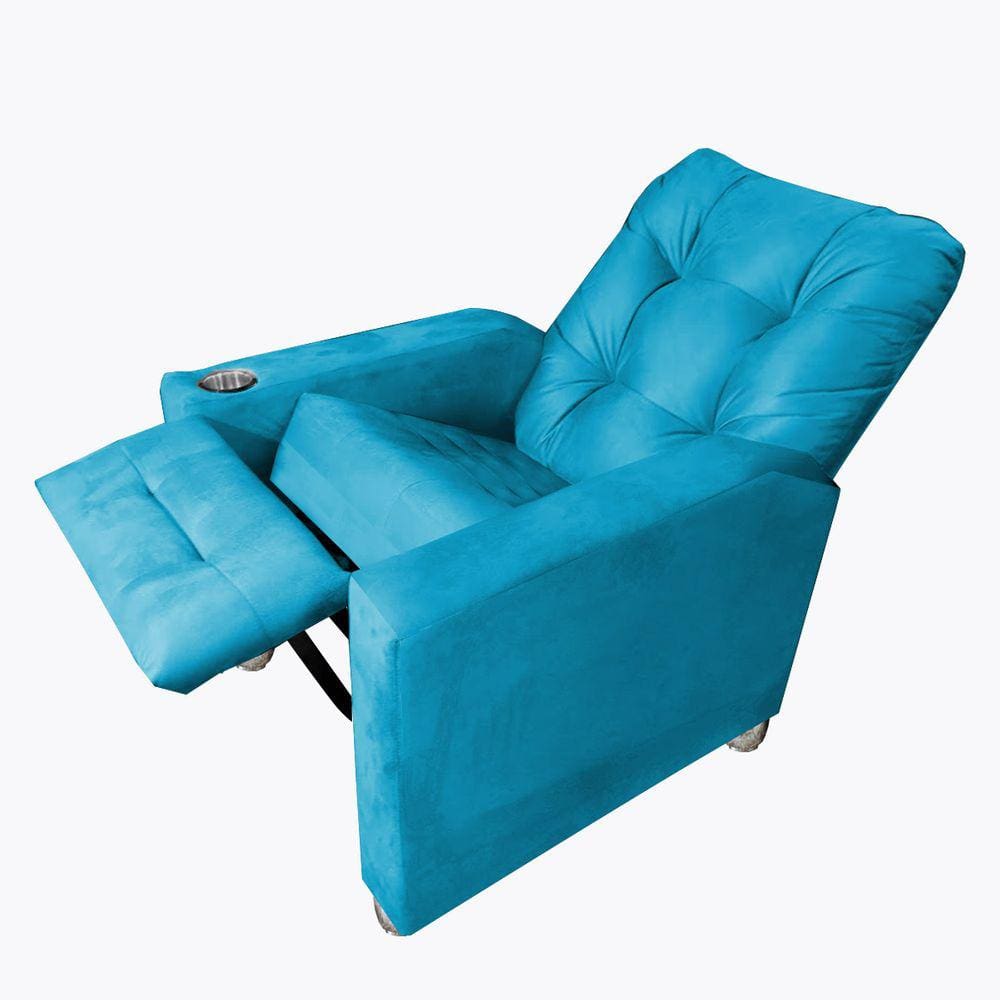  Poltrona De Amamentação Reclinavel Quarto Sala Londres Turquesa