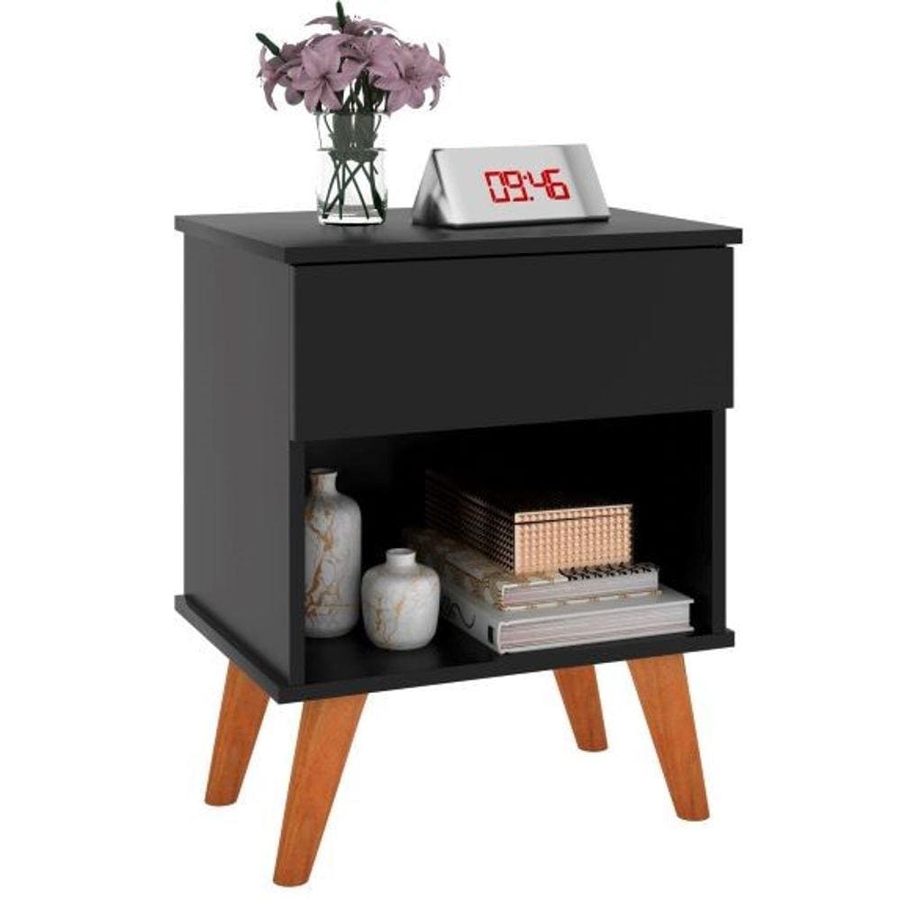 Mesa De Cabeceira Retrô Com Gaveta E Nicho Duda