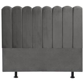 Cabeceira Nuvem Cama Queen 160 cm Alanis Suede Cinza Escuro