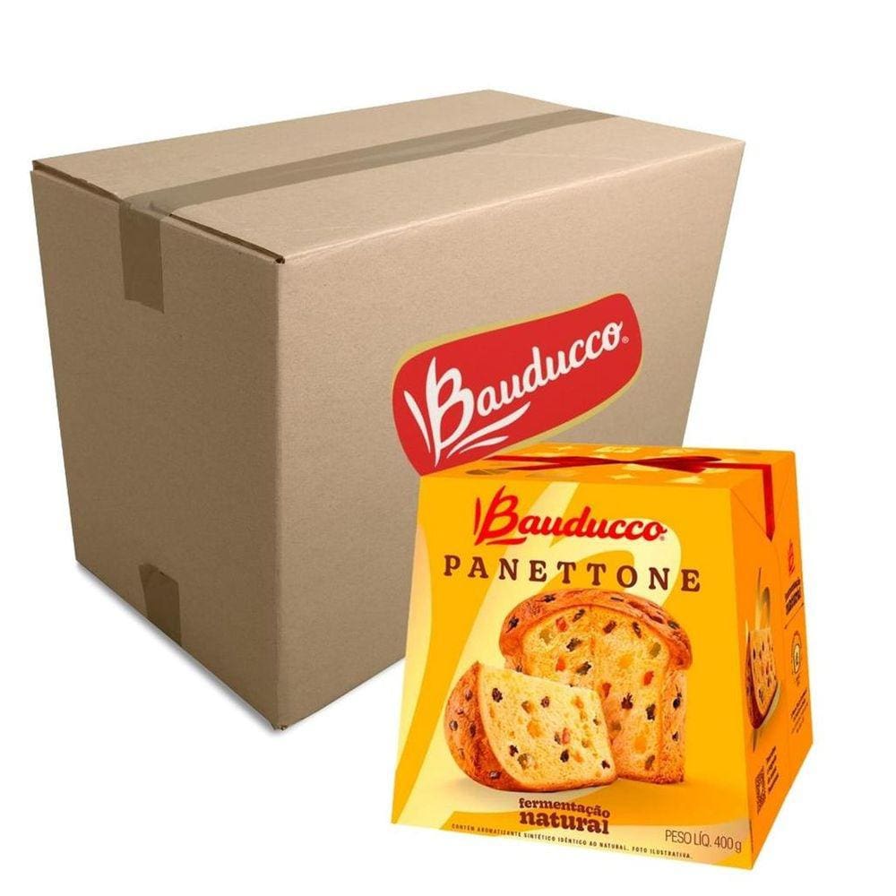 Panetone Bauducco Tradicional Frutas 18 Panettones de 400g