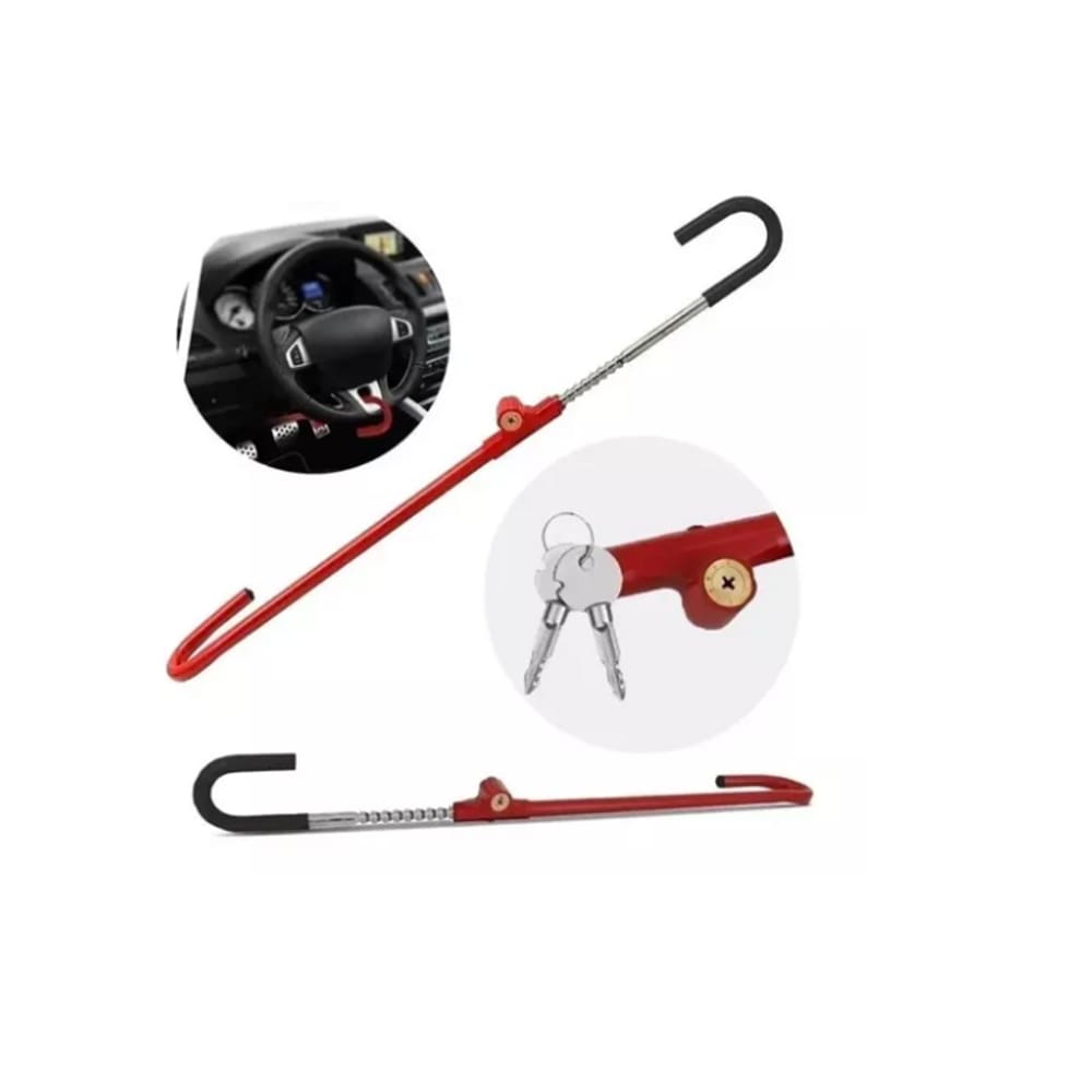 Trava Antifurto Volante Pedal Aço C Chave Tetra p Carro
