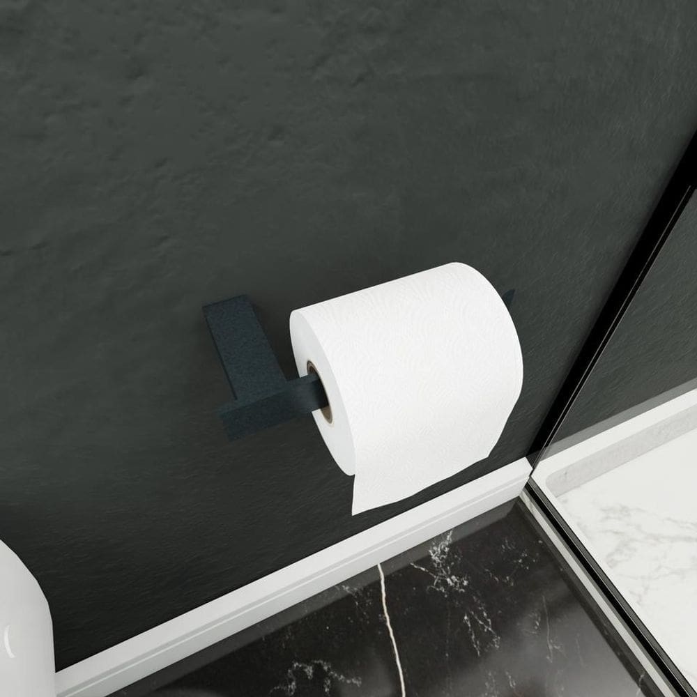 Porta Papel Higiênico Luxo Preto Fosco Alumínio - 18,05cm