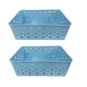 Cesto Organizador Premium Azul 123Organizei 19x13,5x6,5Cm