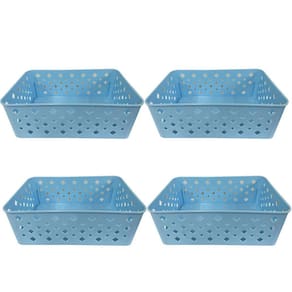 Cesto Organizador Premium Azul 123Organizei 19x13,5x6,5cm