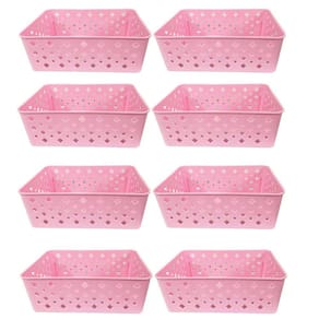Cesto Organizador Premium Rosa 19x13,5x6,5Cm - 123Organizei