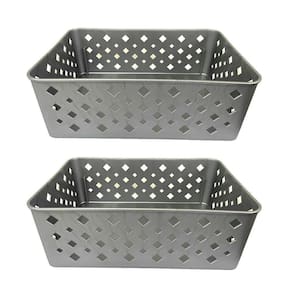 Cesto Organizador 123Organizei Cinza 19x13,5x6,5cm