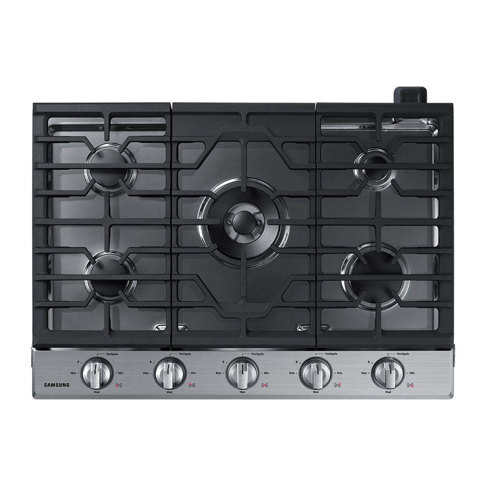 Cooktop Samsung Inox 5 Queimadores com Wi-fi e Queimador Duplo Inox
