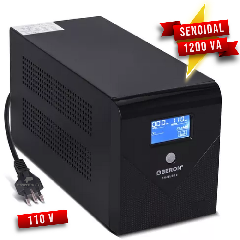 Nobreak Senoidal 1200va Estabilizador Led Pc Aquário Tv Som 720w Cor Preto