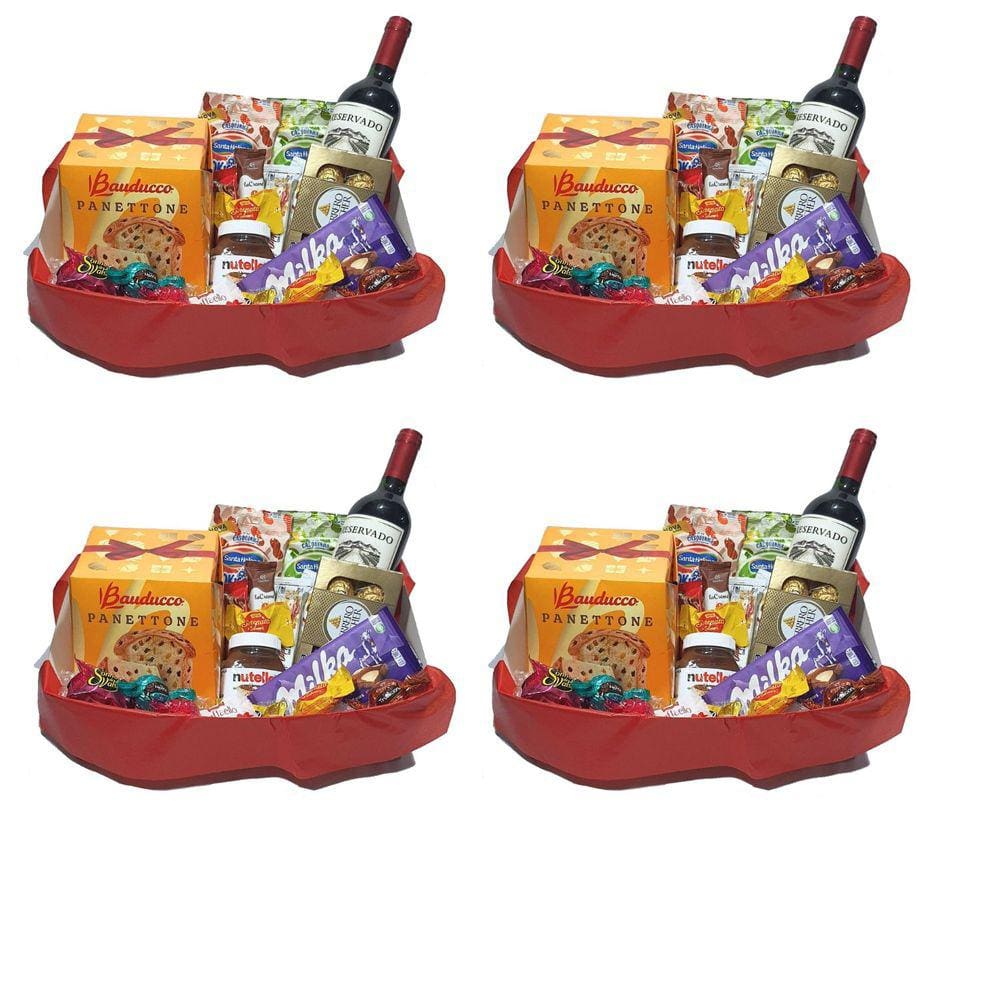 Cesta De Natal Empresa Presente Funcionário Família Kit 4