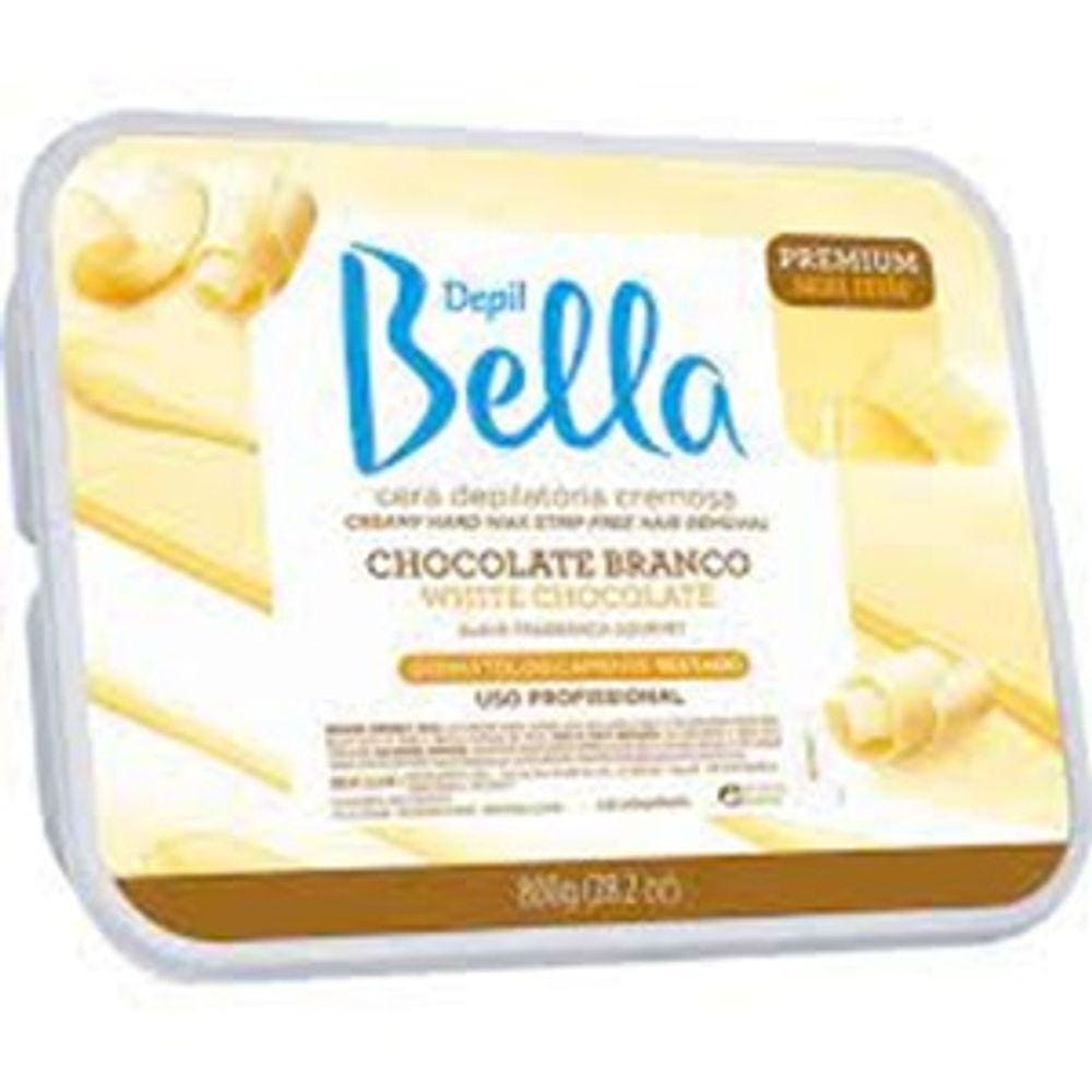 Depil bella Cera Quente em Barra 800g chocolate branco