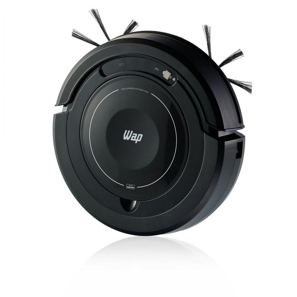 Robô Aspirador WAP Robot W100 3 em 1 Varre Aspira e Passa Pano, Sensor Antiqueda e Colisão Bivolt Preto