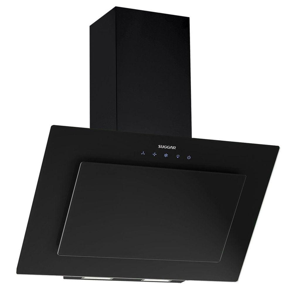 Coifa Vidro Inclinado 90cm 220v Ônix Suggar Preto Preto
