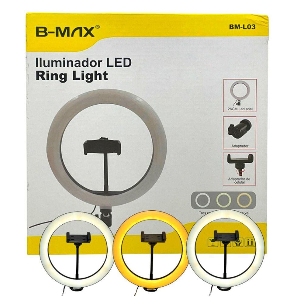 Ring Light B-MAX 12" BM-L04 30CM Suporte Celular e Câmera Luz p/ Foto ou Vídeo