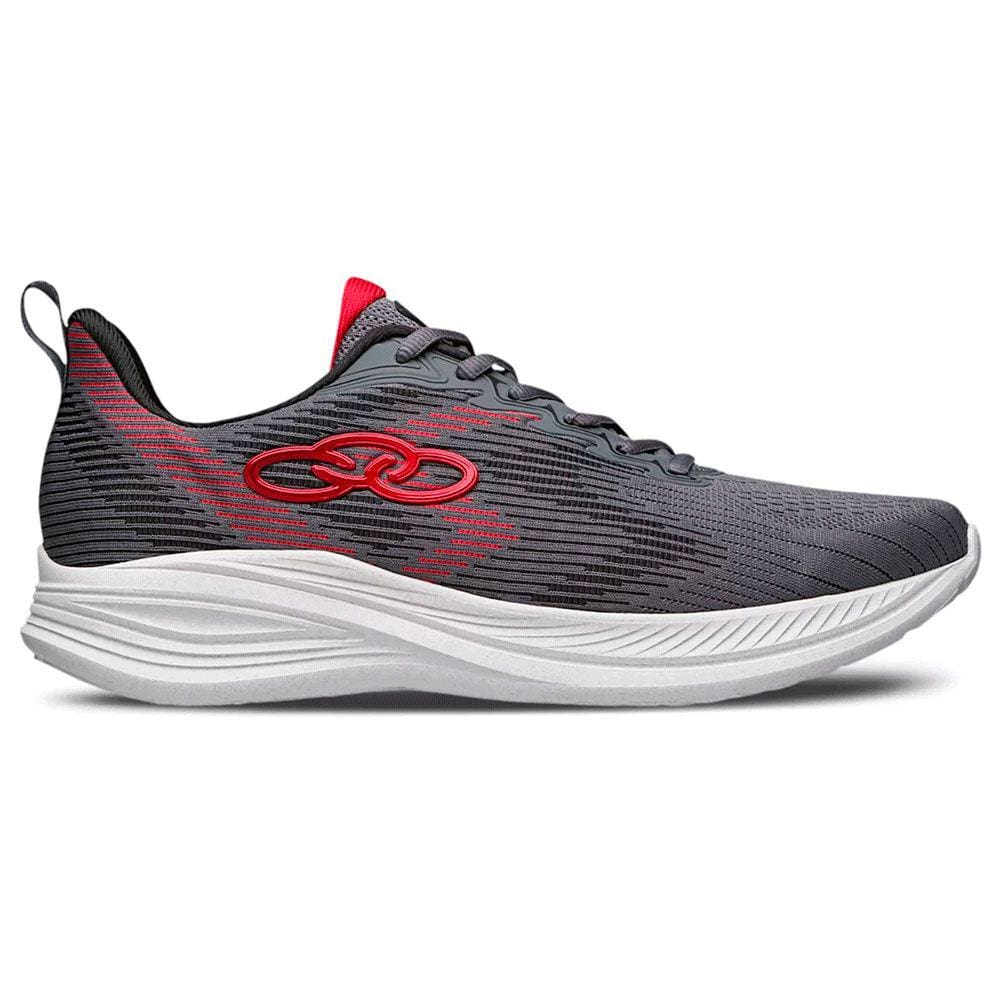 Tênis Olympikus Marte - Masculino - Cinza-Vermelho