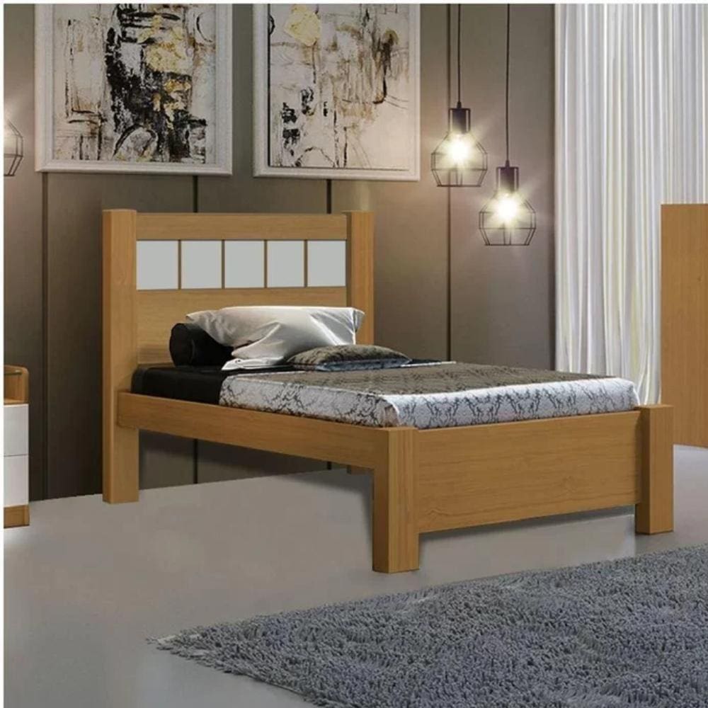 Cama Solteiro Primícia Plus Cinamomo com Off White D`Doro