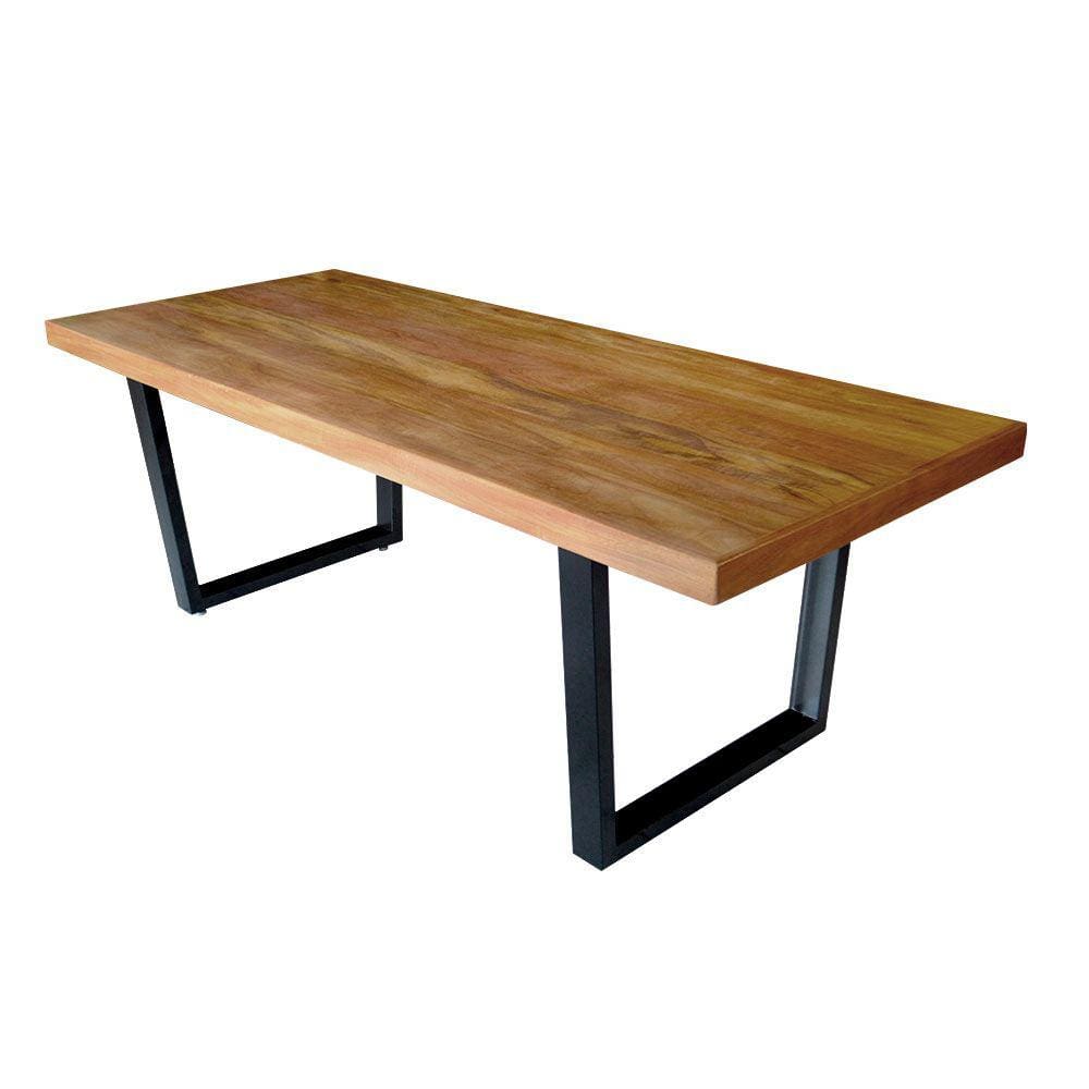 Mesa Industrial Lanna Madeira Maciça com Ferragem Preta 3,00 X 1,00