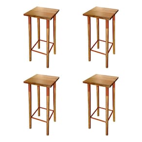Kit 4 Banquetas Bistro Industrial Colors Ferro e Madeira Maciça - Cobre