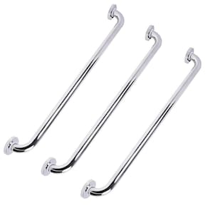 Alça De Apoio 70 Cm Aço Inox Kit 3 Uni Alça Suporte Acessivel Idoso Gestante Criança