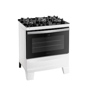 Fogão 5 Bocas Atlas Agile Up Glass com Mesa de Vidro Bivolt Branco