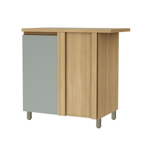 Balcão de Canto Nesher Rainha MDF 1 Porta Marrom Verde