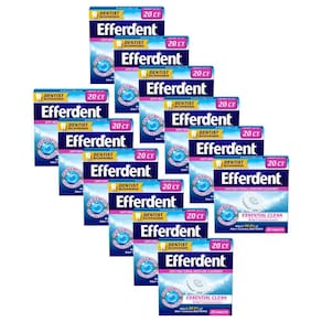 Kit 12 Limpadores de Dentadura Antibacteriano Efferdent 20un cada