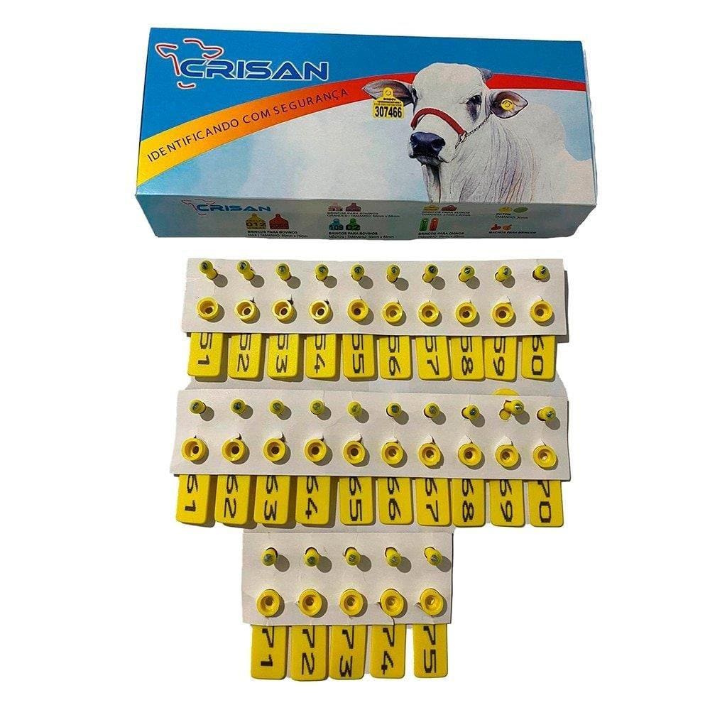 Brinco de Identificação Ovino Crisan Amarelo - 51 a 75