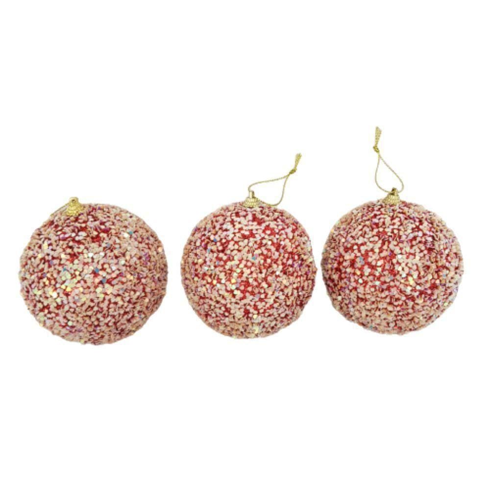Bolas De Natal Kit Com 3 Unid 10 Cm