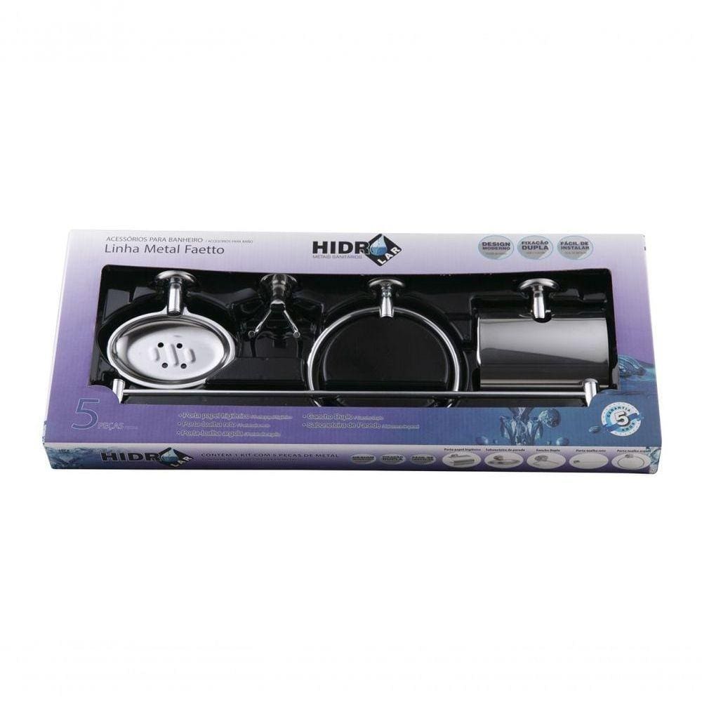Kit Acessorios Wc Hidrolar 5 Pcs Faetto