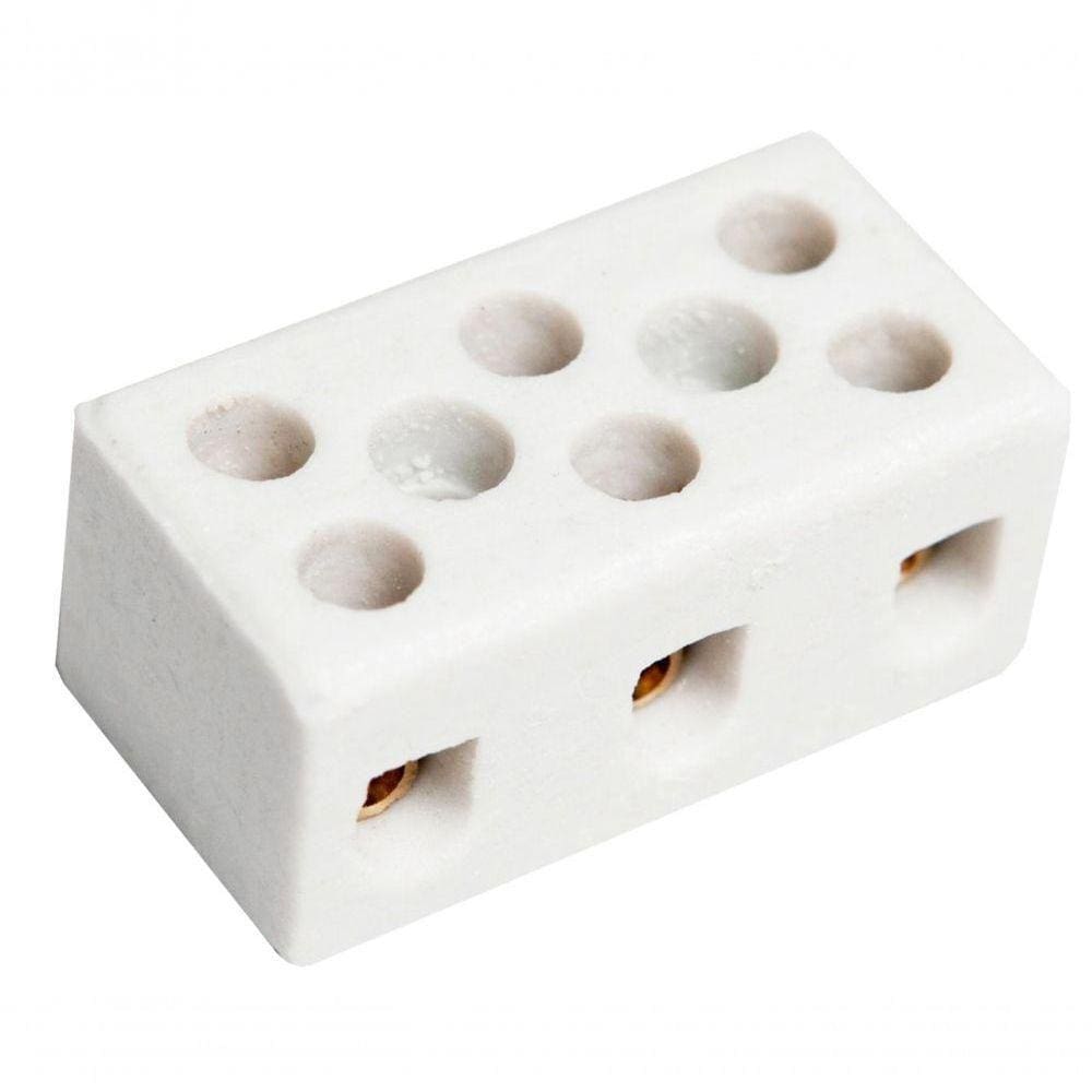 Conector Porcelana 06Mm 3 Polos C-10Pcs