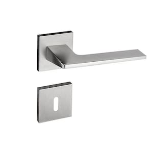 Fechadura Sara Cromado Acetinado Roseta Quadrada 40mm Pado Interna