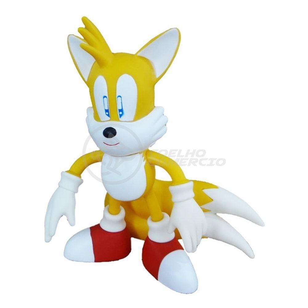 Boneco Tails Articulado Grande Super Size 23cm Sonic World