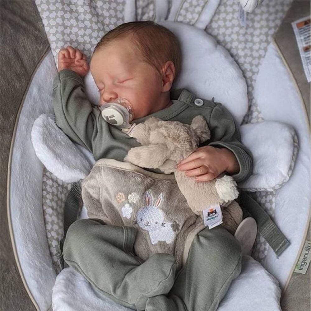 Bebe Reborn Realpo Vinyl 49 Cm Color Green Clothes
