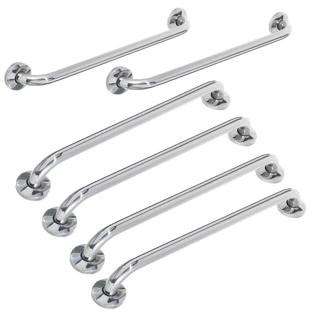 Alça De Apoio Barra Inox Kit 6 Unidades 70cm 80cm Deficiente Cadeirante Idoso