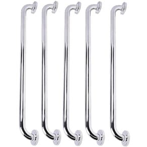 Alça Barra De Apoio Inox Kit 5 Uni Suporte Gestante Idoso Criança Corrimao Casa Banheiro Casa Box