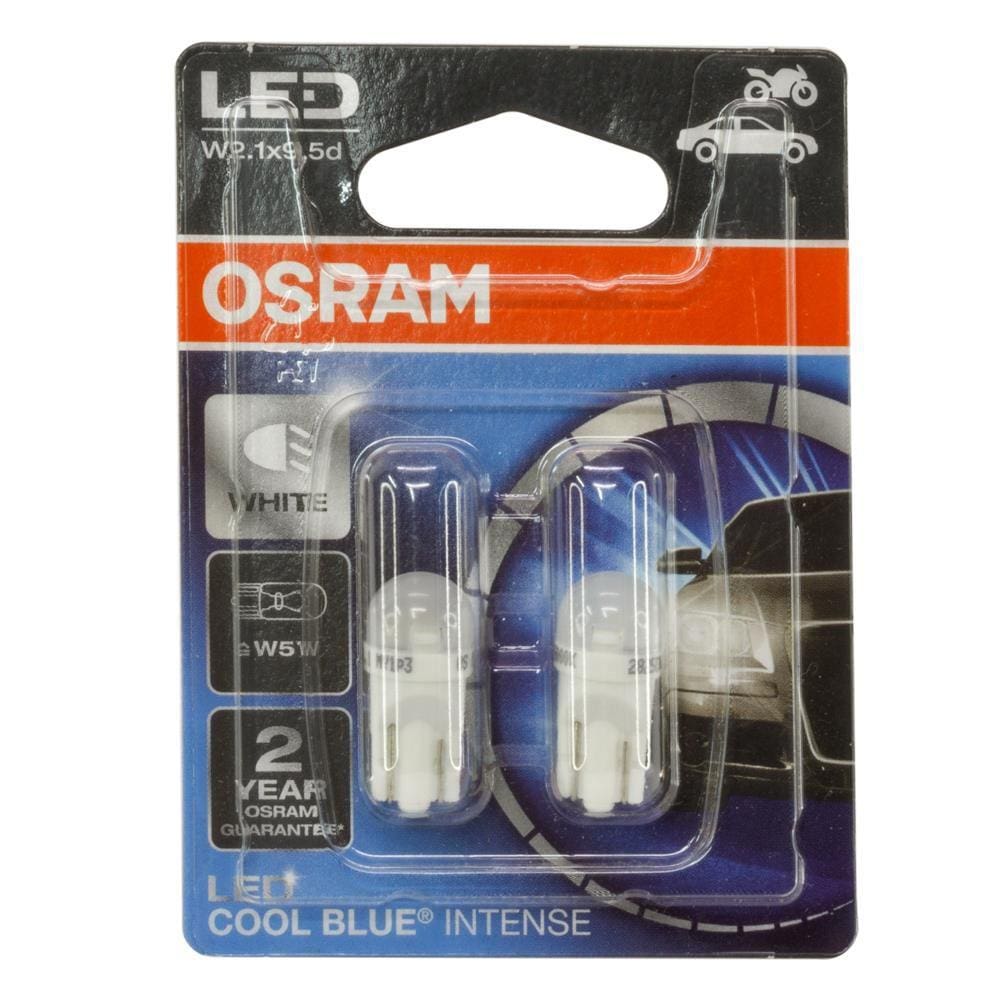 Lâmpada Pingão LED Branco Osram T10 W5W 12 Volts 1W Cool Blue Intense PAR - 2825DWCBI