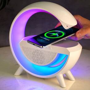 Luminária Rgb Caixa De Som G Speaker Indução 15w Bluetooth