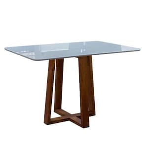 Mesa de Jantar Moderna c/ Vidro - Pedro-1,6x0,8m - Art Salas