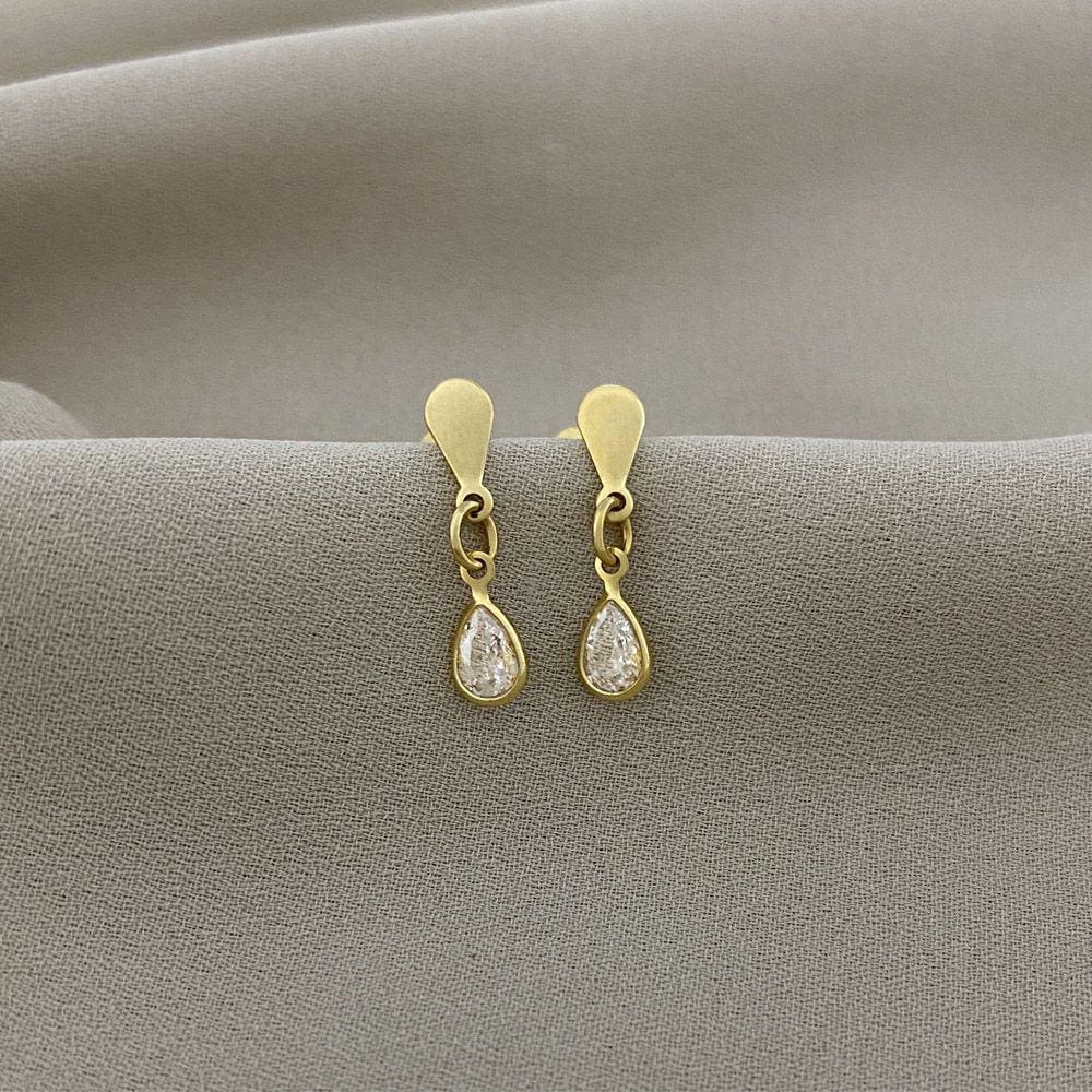 Brinco Pendurado Ponto de Luz de Zircônia