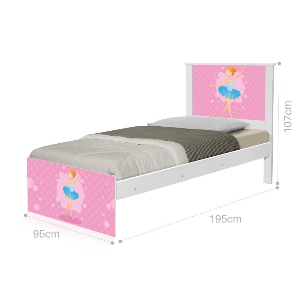 Cama Solteiro Adesivada BailariClássica com Colchão