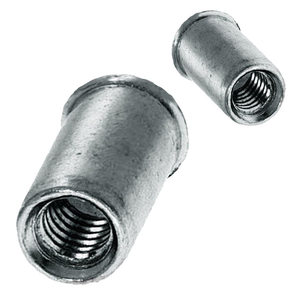 Porca Rebite M6 X 14 Cilíndrica Aba Fina Zinco Branco 100Un