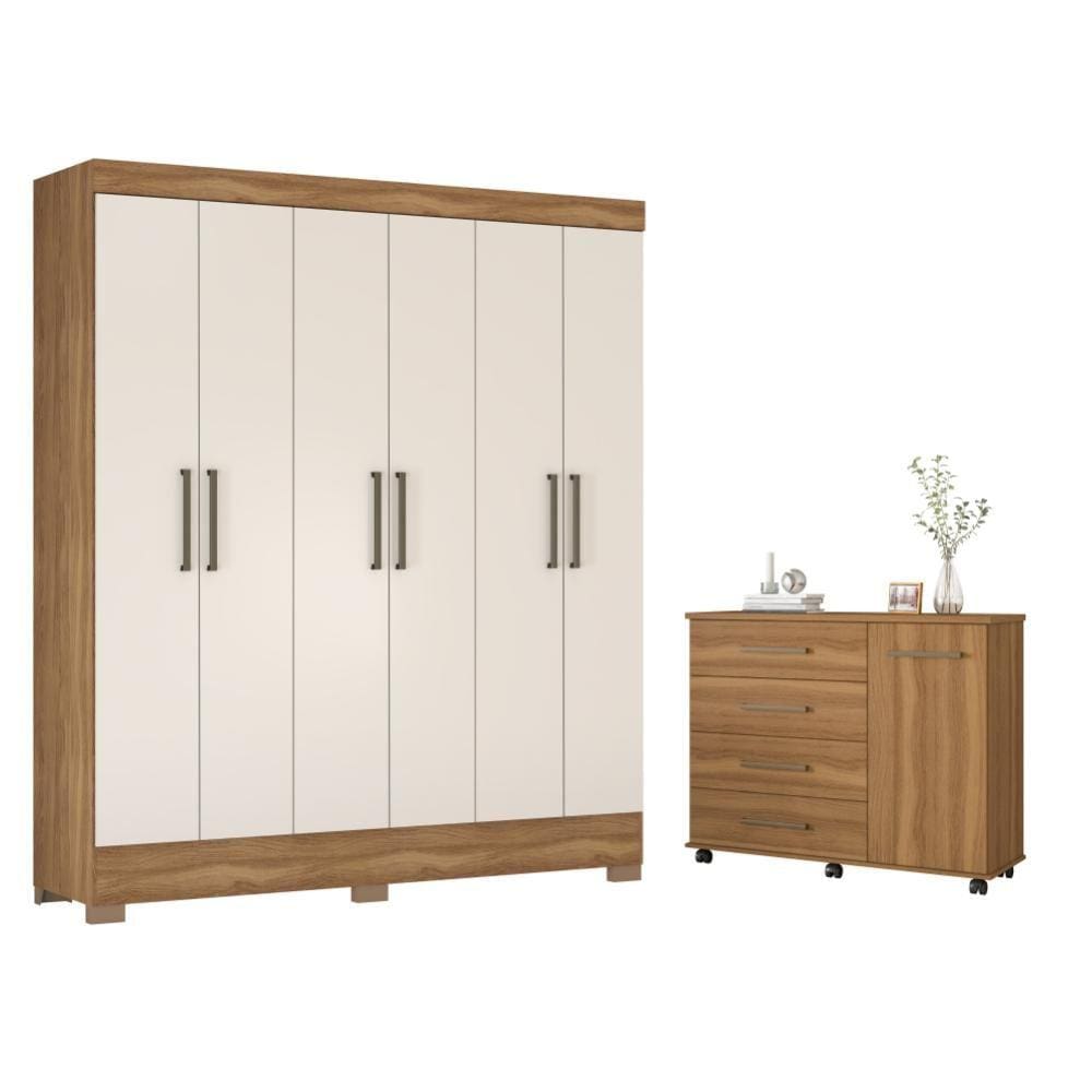 Conjunto Quarto Guarda Roupa Comoda Virgi