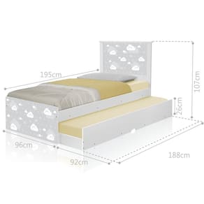 Cama Solteiro NuvemMenino MeniAuxiliar Colchão