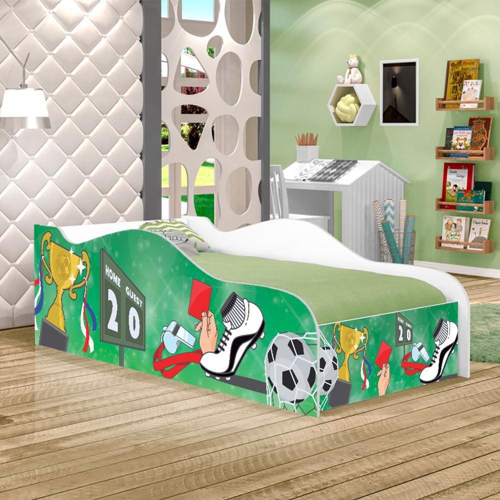 Mini Cama Fun Partida de Futebol Infantil Com Colchão