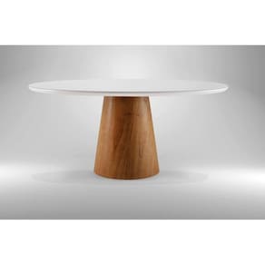 Mesa de Jantar Redonda com Vidro - Dora-1,50m - Requinte Salas